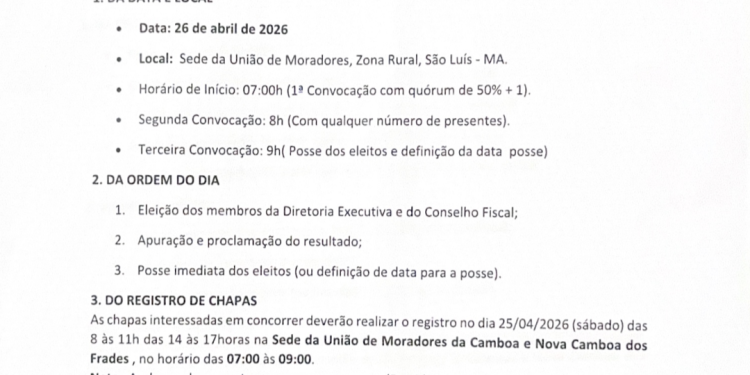 EDITAL DE CONVOCAÇÃO